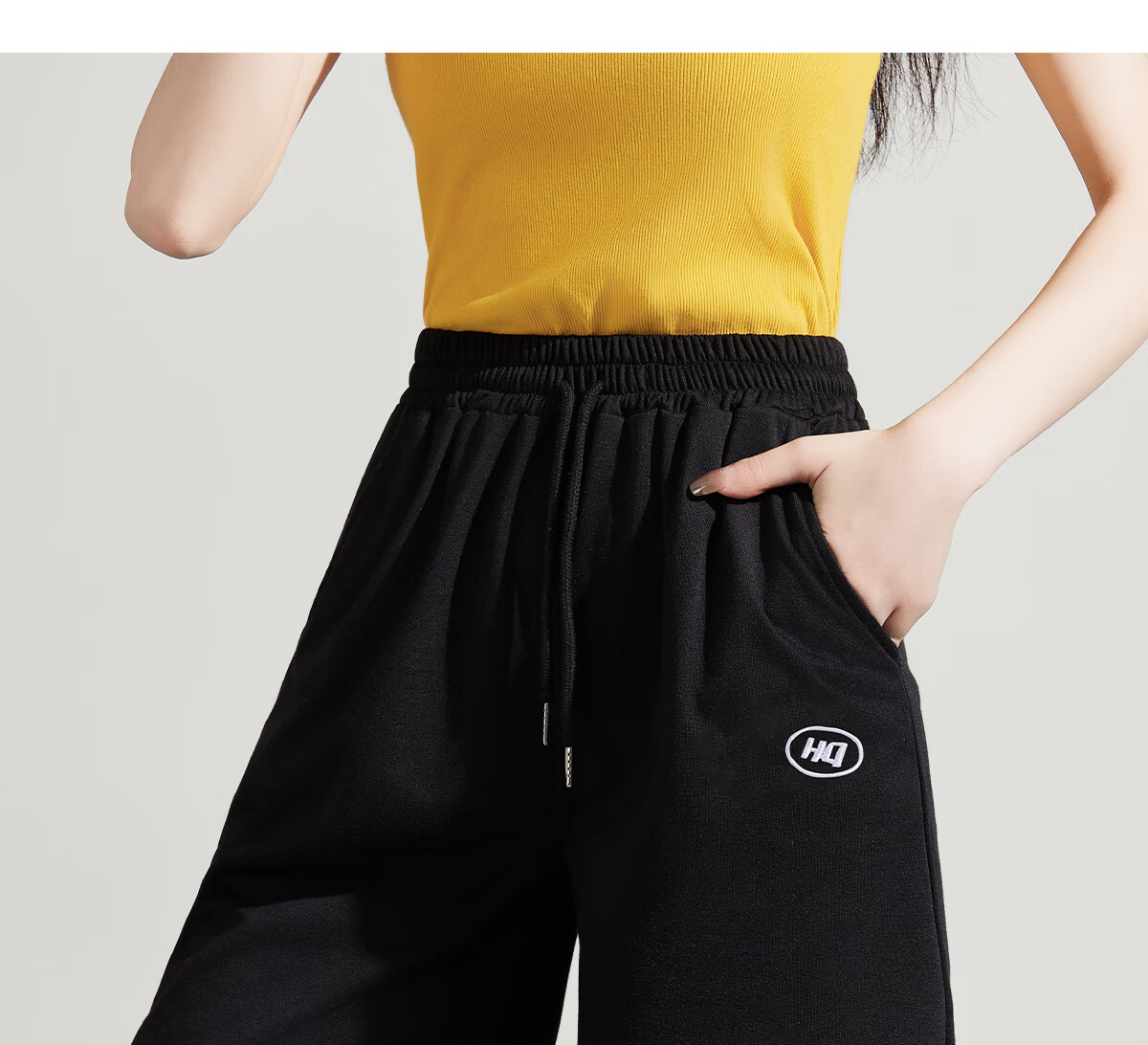 Halo Queen Women's Sports Shorts for Travel, Spring And Summer Casual Student High-Waist Mid-Length Pants, Loose-Fitting Running Shorts HW1KX61 16