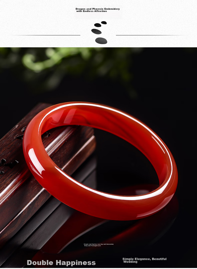 Istone Red Agate Bracelet, Medium-Sized Jili Wristband, New Chinese-Style Birthday Gift for Girlfriend 5