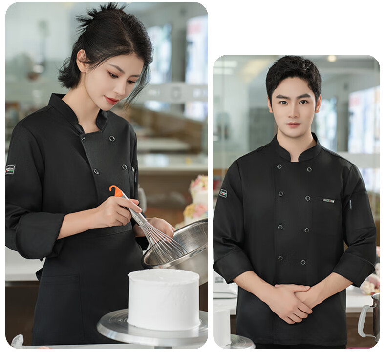 Lido According to Chen Chef Workwear White Long Sleeve Autumn Chef Jacket Breathable Sweat-Absorbing Unisex Hotel Restaurant Kitchen Uniform 13