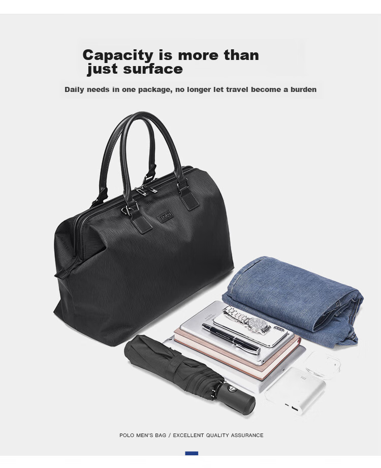 POLO Travel Bag for Men, Large Capacity Luggage Bag, Business Trip Handbag, Business Travel Bag, Gym Bag 4