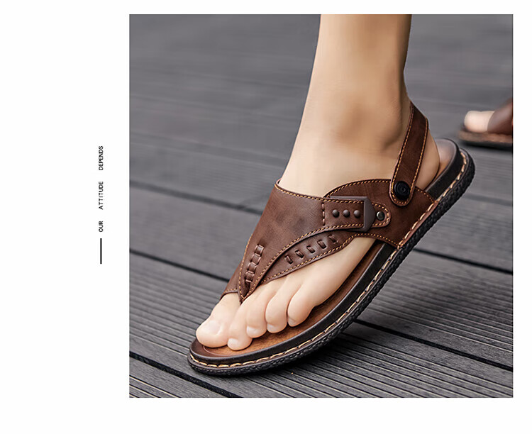 CARTELO Men's Sandals, 2026 Summer Breathable Flip-Flops, Dual-Use Soft-Soled Beach Shoes for Me 10