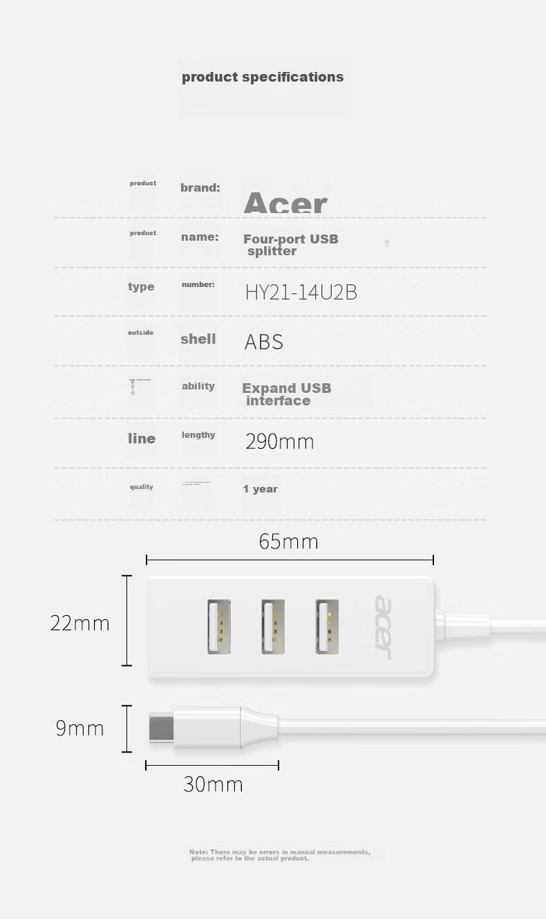 Acer Type-C to USB Hub, High-Speed 4-Port Hub Extender, Multi-Port Adapter for Laptops, Desktops And Phones 10
