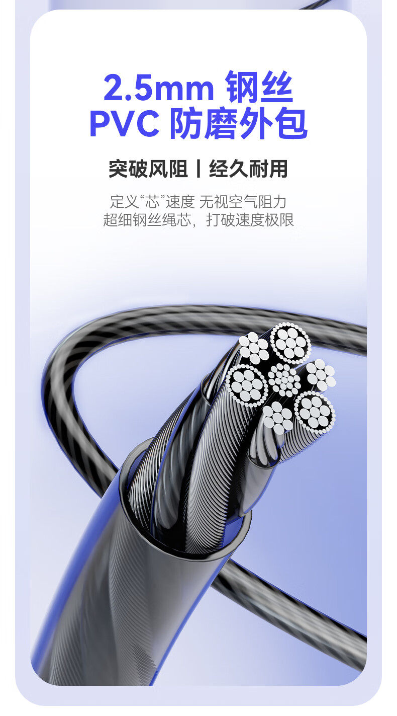 Mike's Recommended Bearing Speed Jump Rope Steel Wire Alloy for Adults, Fitness Weight Loss Exercise Competition And Exam Use 7