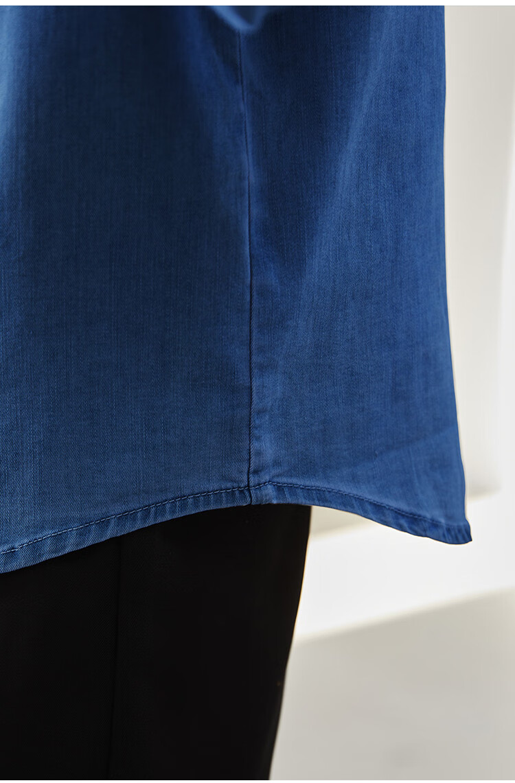 Dme [Vintage Denim Shirt] Spring And Autumn Simple Style Jacket for Women, Loose Long-Sleeve Commuter Shirt, Light Water Blue, M 19