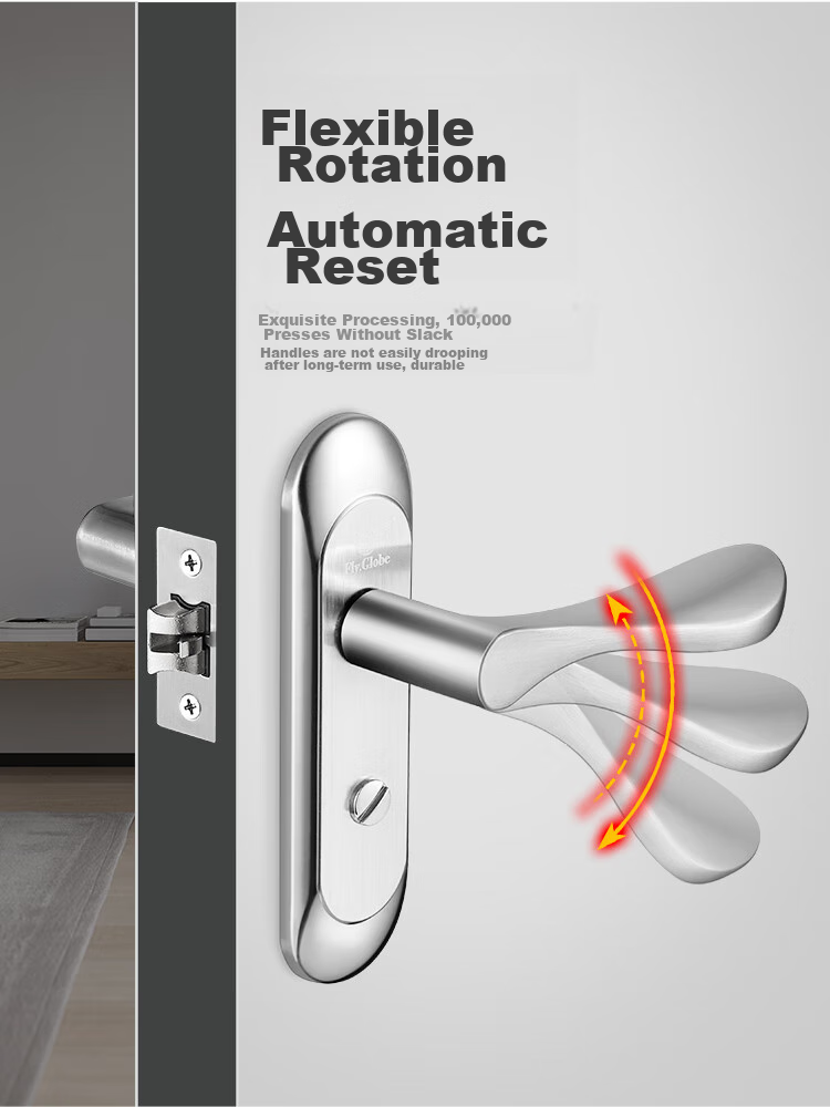 Fly.Globe Interior Door Lock Single Latch Stainless Steel Model B Grade Self-Installation Universal Door Lock FQ-AE86 10