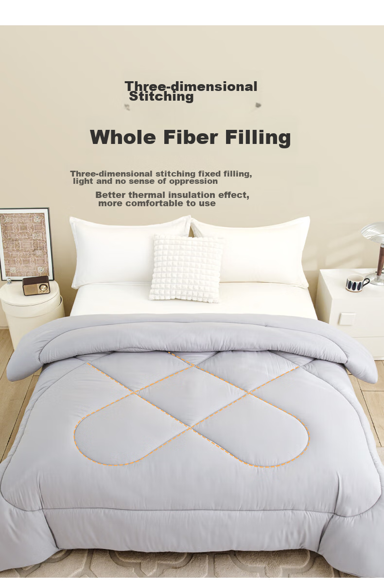 CROWN Comforter for Spring And Autumn, Air Conditioning Quilt for 1.5x2 Meter Bed, Duvet Insert, Dormitory Single Bed All-Season Fiber Cotton Quilt, 3.5 Jin Weight 7