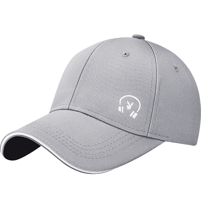 PLAYBOY Baseball Cap for Men, All-Season Visor Hat, Sun Hat, UV Protection, Breathable Fishing Hat, Gray