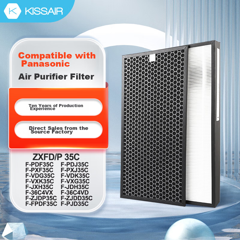 KISSAIR Compatible Air Purifier Filter for Panasonic F-PXF35C/F-PDF35C/F Air Purifier Filter Element