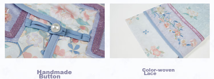 Qibo Girls' Cheongsam, Spring And Autumn Mid-Autumn Festival Children's Kindergarten New Hanfu, Blue-Purple + Neck Scarf, Size 130 7