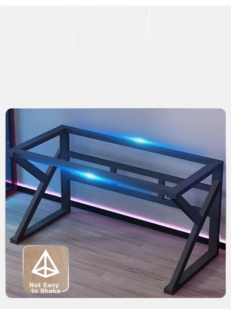 Huakaizhixing Computer Desk, Desktop Home Gaming Simple Desk, Office Desk, Study Table, Game Table BGZ723, 1 Meter Black 7