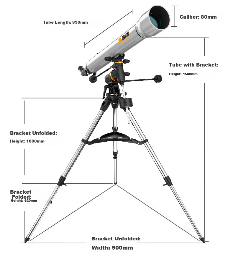 Xingtelang CG3Pro80900 New Model (Upgraded Version of 80DX), High-Definition, High-Magnification, Professional Astronomical Telescope for Stargazing And Landscape Viewing 9