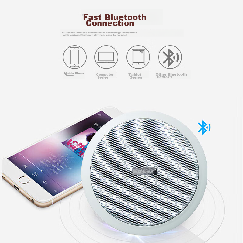 SAST 20W Wireless Bluetooth Ceiling Speaker Set with Built-In Amplifier for Indoor Background Music, Home Living Room, Store Audio System, Conference Broadcast System, Main Speaker