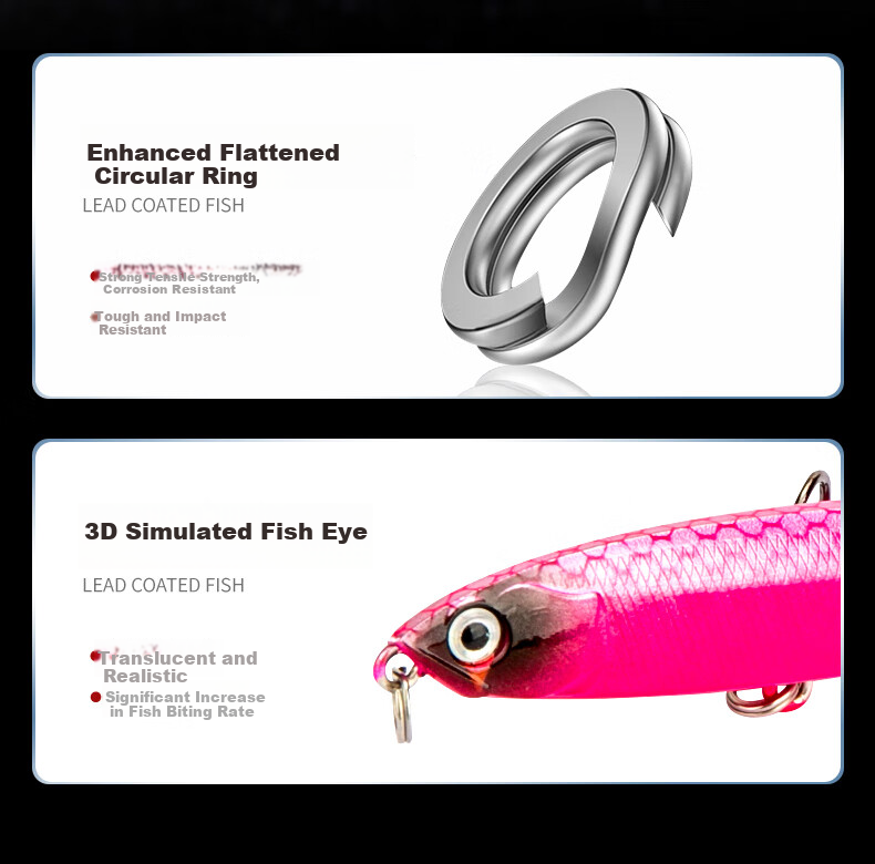 Kemailei Lead Sinking Pencil Lure, Long-Casting Sinking Pencil Bait, Hard Bait Set, for Freshwater Fishing, Specifically for Topmouth Culter, 14g 9