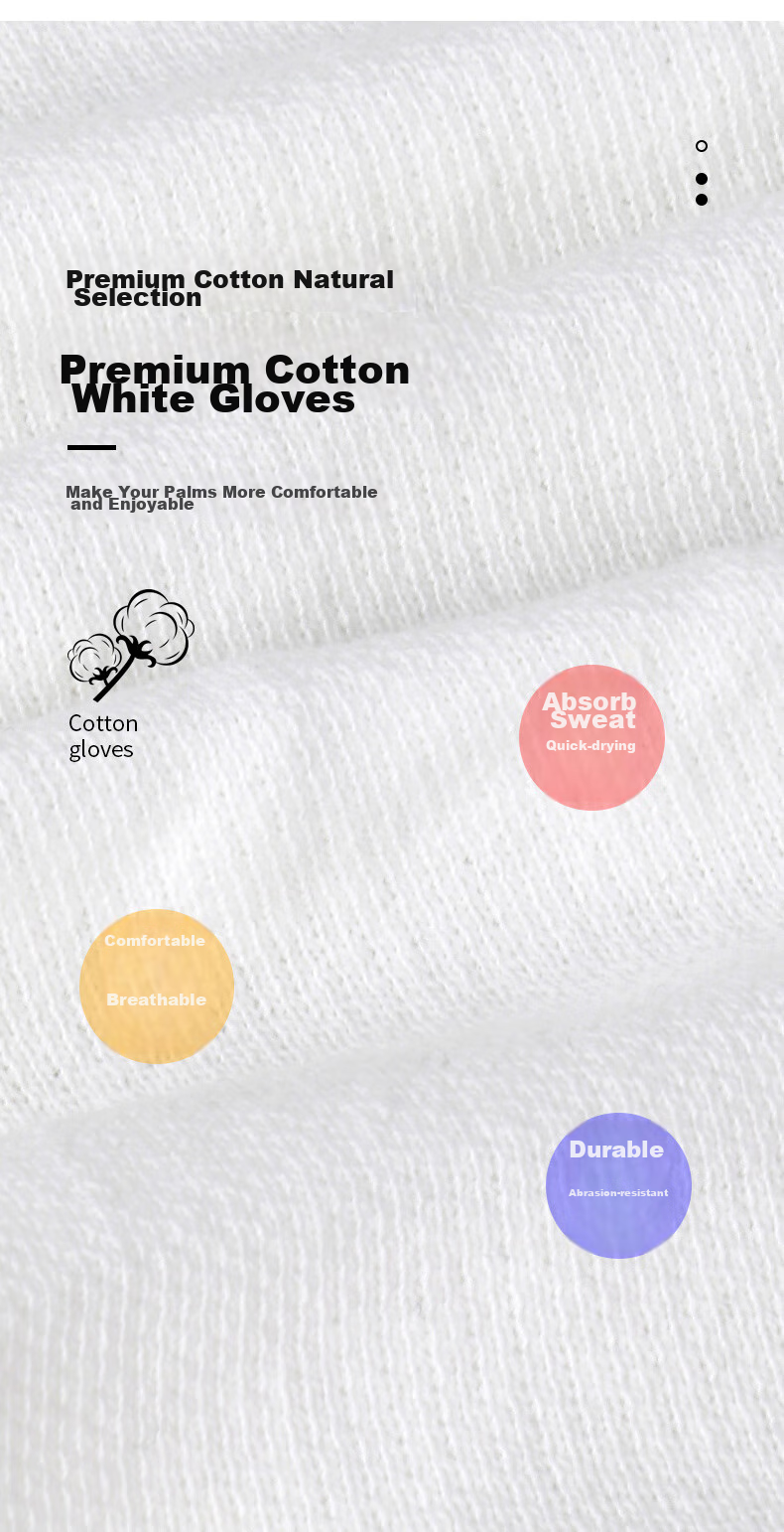Maozheng Three-Layer White Gloves 2 Pairs, Winter Fleece-Lined Thickened Cold-Proof Warm Outdoor Work Protective Labor Safety Supplies 2