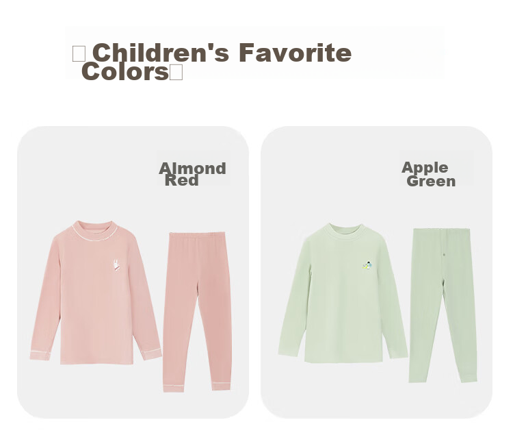 Hodohome Children's Autumn Underwear Set, Boys' Thermal Red Velvet Fleece Warm Underwear, Double-Sided Fleece Turtleneck Cotton Sweater 527 110 14
