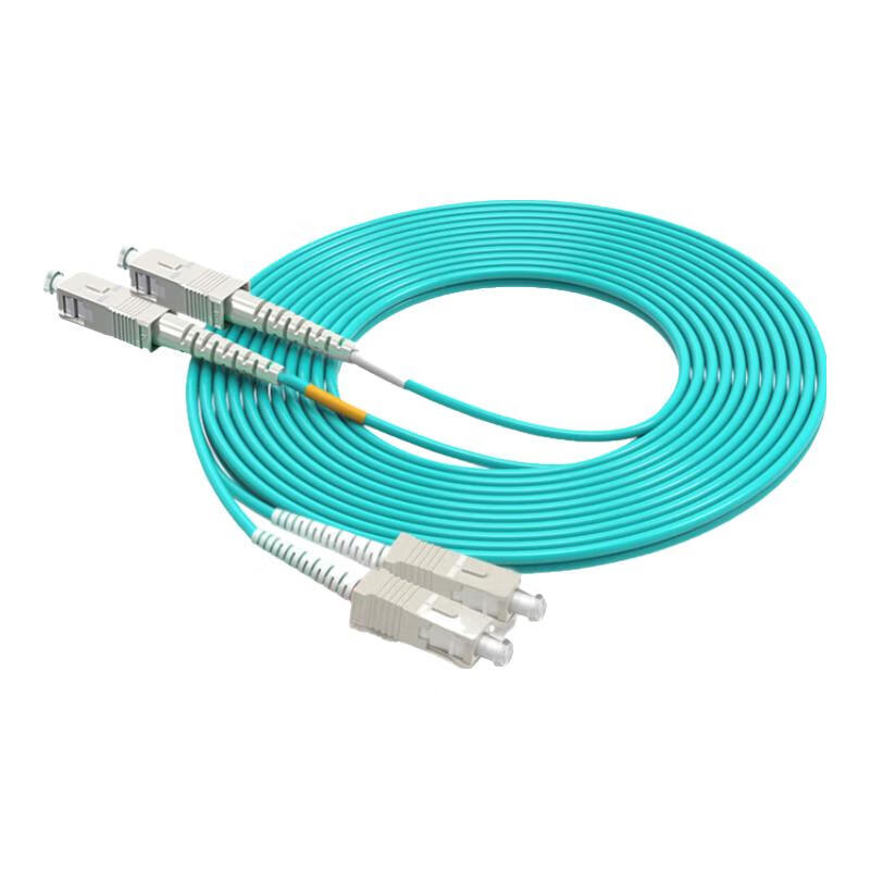 Rongwei Sheng Telecom Grade OM3 10G Multimode Dual-Core Fiber Optic Patch Cable SC-SC Low Smoke Halogen-Free Drop Fiber Cable 3m Transceiver Pigtail RWS-SUSU-3