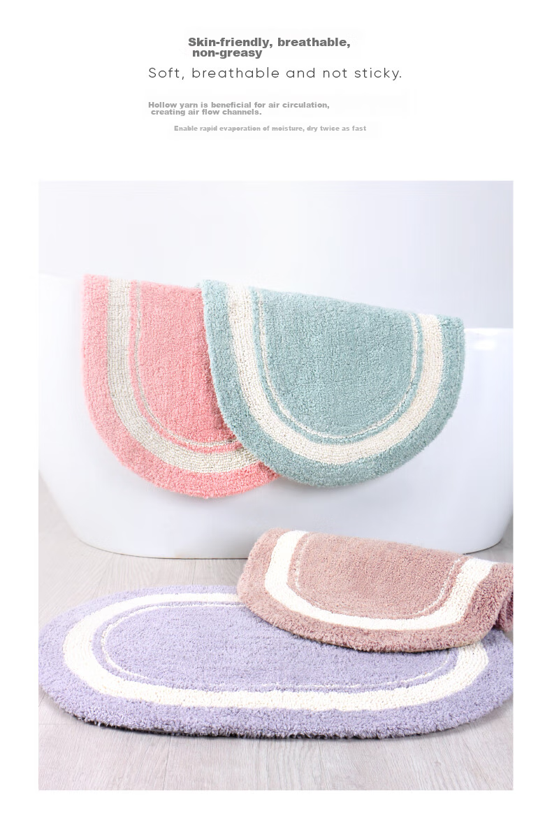 Amarelle Elegant High-End Hotel Ultra-Soft Absorbent Non-Slip Bathroom Mat, Pink (50*80cm) 8