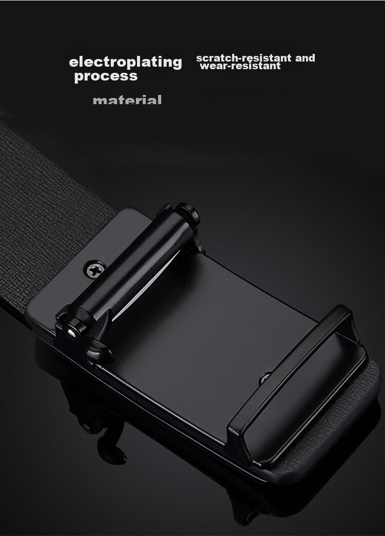 HALFEEL Men's Belt, Toothless Inner Belt with Automatic Buckle, Trendy High-Quality Leather Belt for Young Men, Business Trouser Belt, Father's Day Gift 3