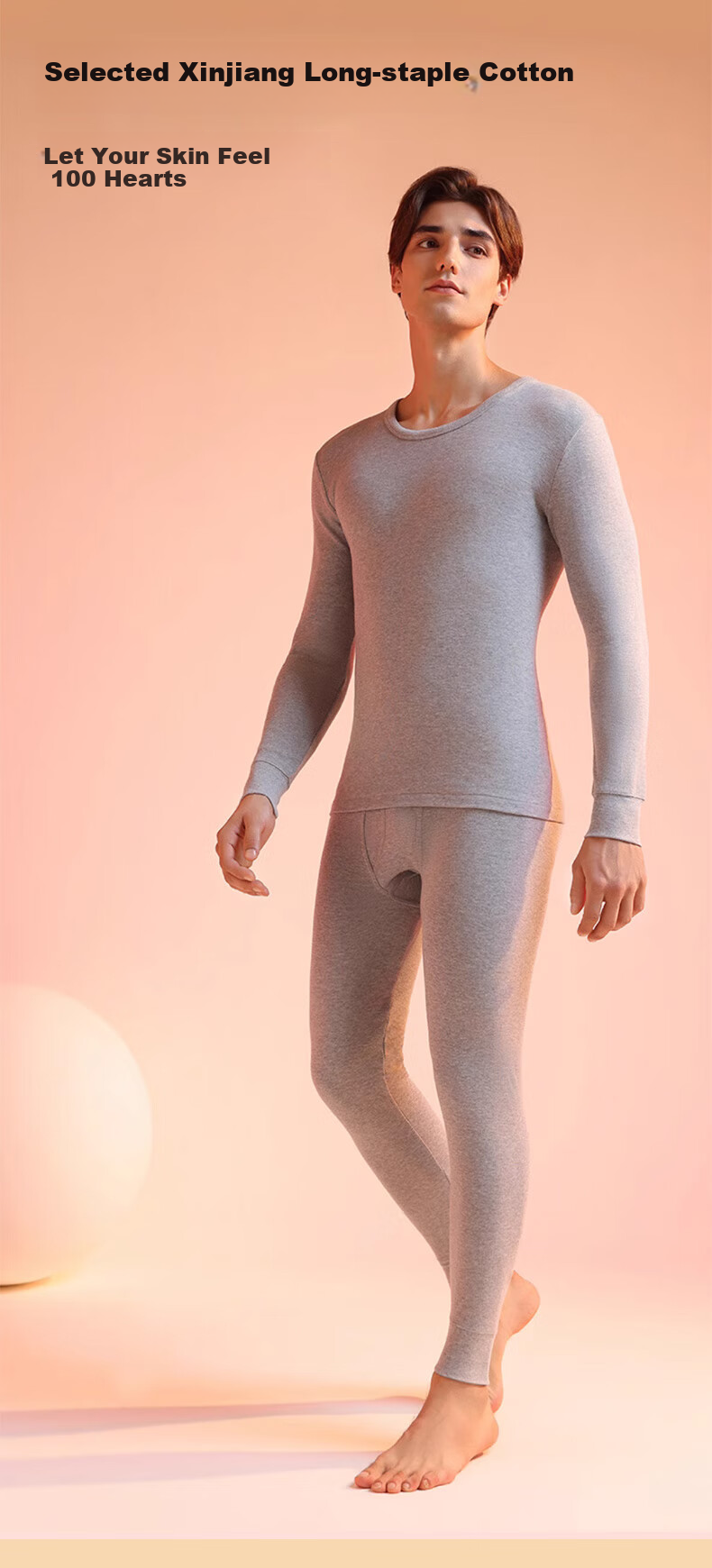 LangSha Men's Pure Cotton Undershirt, Single Top, 7A Antibacterial And Anti-Mite, Far-Infrared Heating, Warm Autumn And Winter Base Layer, All-Cotton Sweater 2