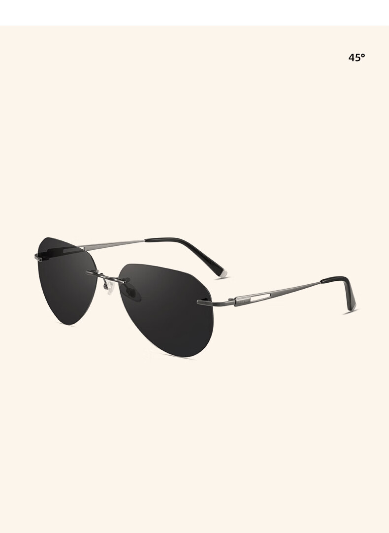 CAPONI Pure Titanium Frameless Photochromic Polarized Sunglasses for Men, Driving-Specific Sunglasses, Day And Night Use, Aviator Large Frame Glasses 10