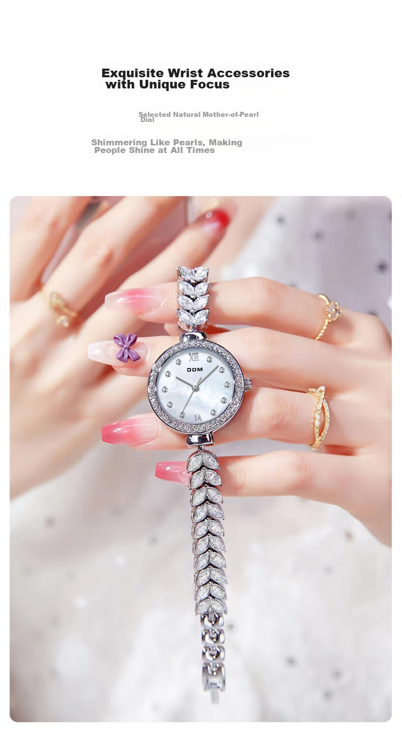 DOM Ju Jingyi's Same Style Mermaid Watch, Women's Light Luxury Exquisite Niche Small Dial, New Year's Day Gift for Girls 4