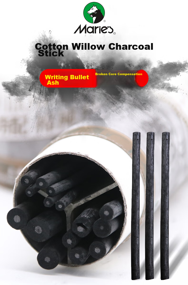 Marie's Cotton Willow Charcoal Sticks, Charcoal Pencils, Charcoal Refinements, Charcoal Bars, Sketching, Quick Drawing, Drawing, Extra Concentrated Charcoal Drawing Sticks - C7335 (15 Mixed Pieces), Art Sketching 1