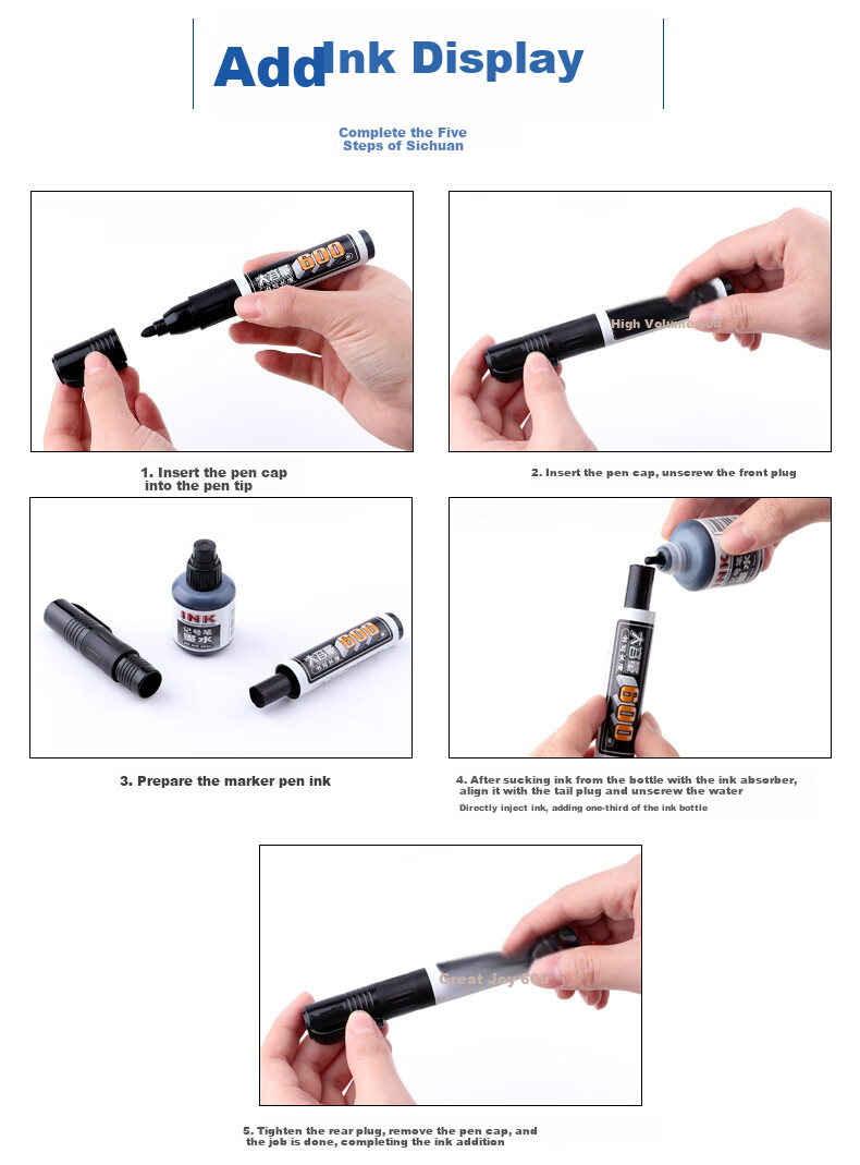 BAOKE MP270 Black Oil-Based Marker Pen, Chubby Tip, Thick Marker, Refillable Ink, 12 Pcs/box 8