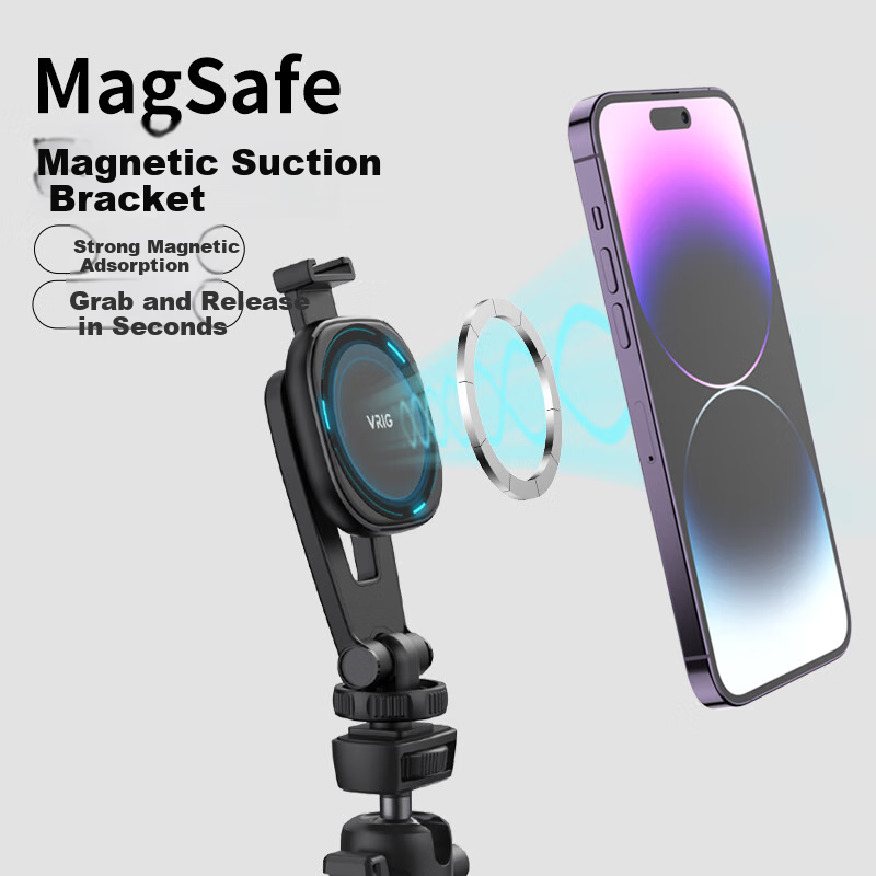 VRIGweilege MG-03 Magnetic Hot Shoe Phone Clamp, Camera External Display Stand, IPhone 17 Phone Holder, Screen Mirroring Bracket, Cold Shoe, Multifunctional Horizontal And Vertical Shooting Monitor, Hot Shoe Live Streaming