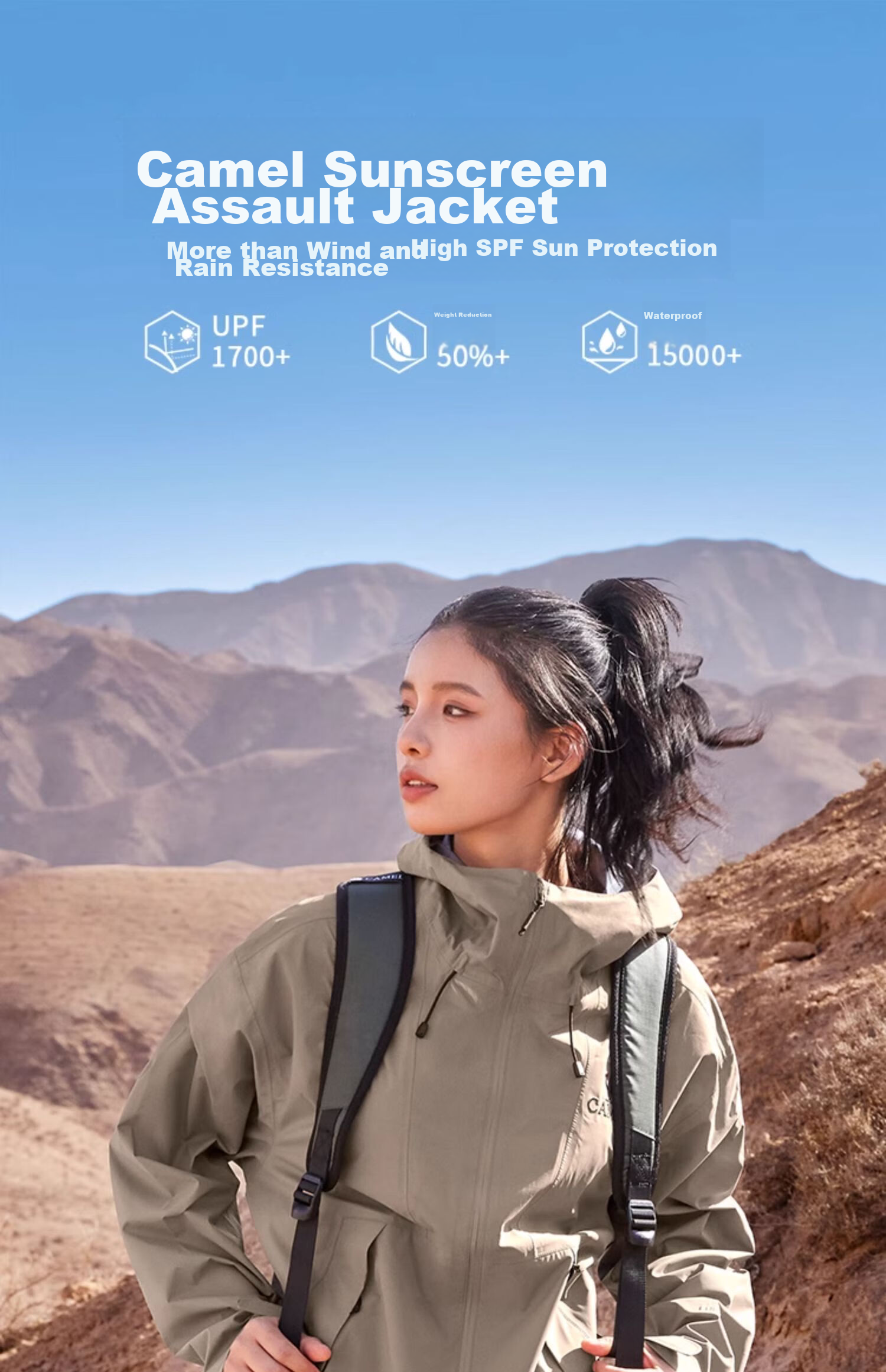CAMEL Sun Protection Single-Layer Hardshell Mountaineering Jacket EO186 Forest Green, Men's And Women's XXXL 2