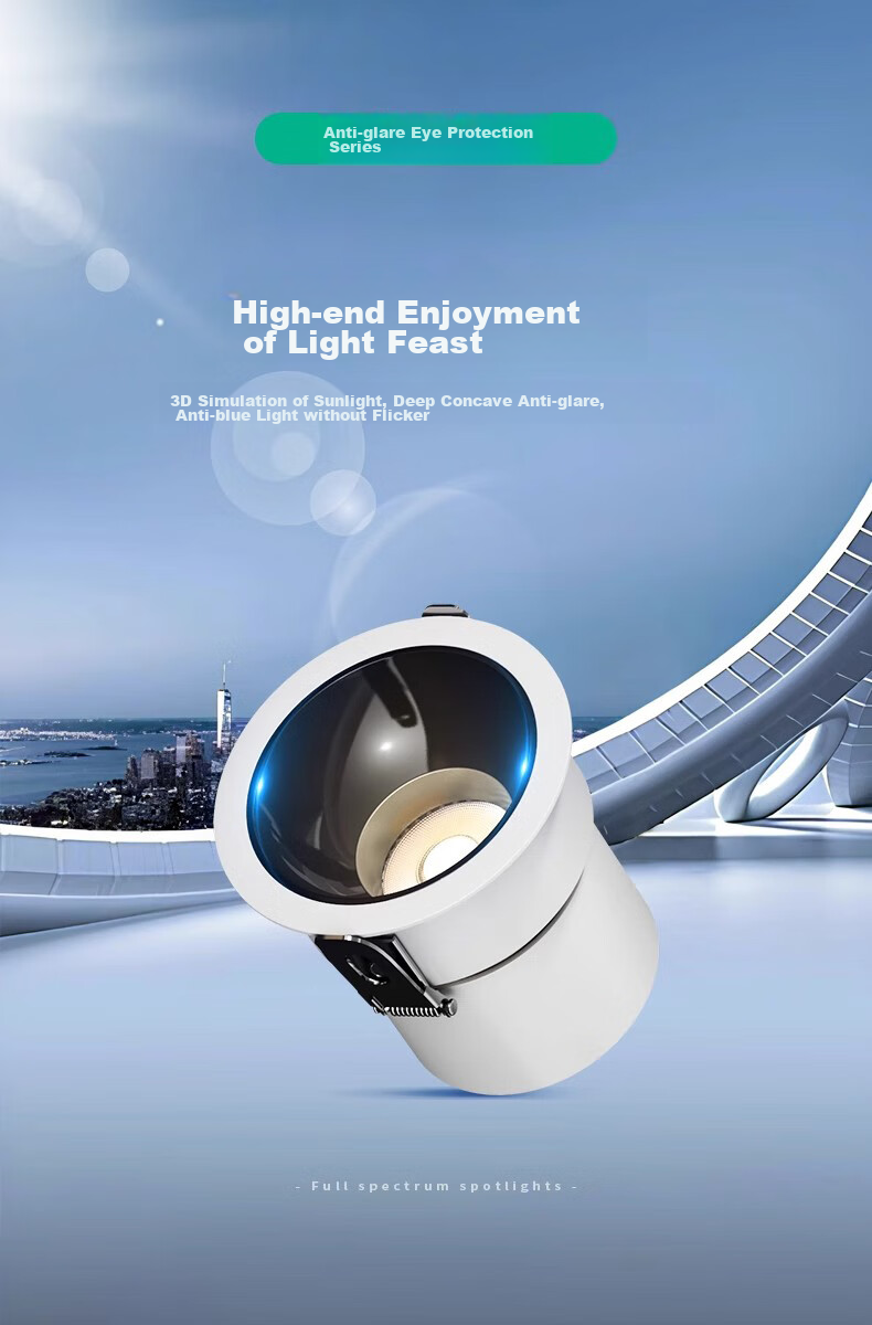 JIAOJIAOZHE Small Hill Spotlight, Recessed Anti-Glare Wall Washer Light, Narrow Frame LED Ceiling Light for Home Use, 7W White Cup, 4000K 1