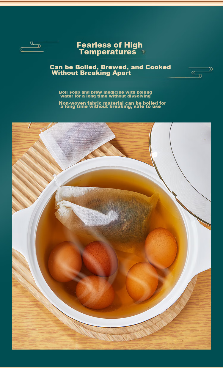SHUANG YU Non-Woven Filter Bags Tea Bags Chinese Medicine Bags Marinade Bags 100 Disposable Herbal Medicine Bags Spice Pouches Drawstring Style 8