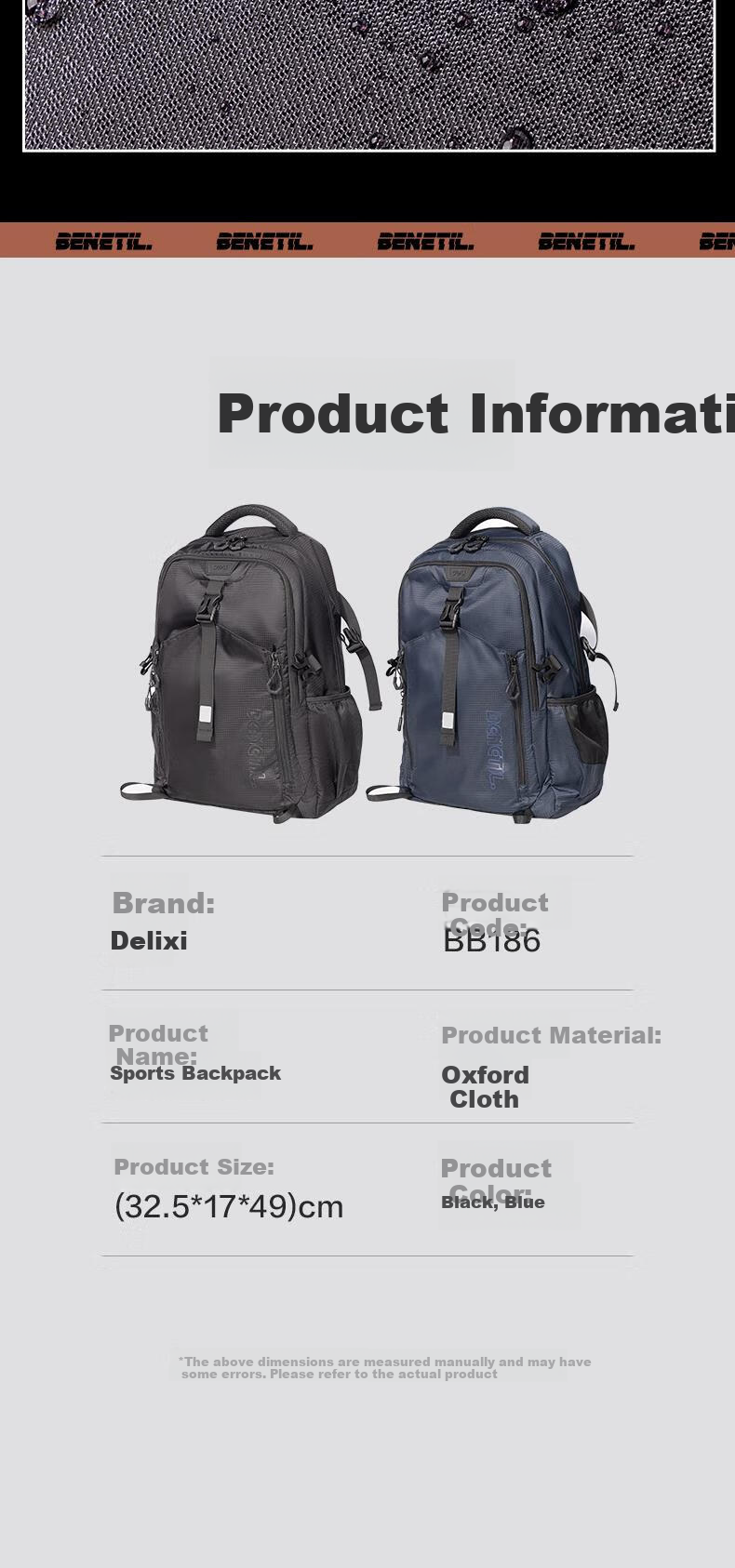 Deli Sports Reflective High School Basketball Backpack Large Capacity Backpack with Separate Basketball Compartment Shoulder Bag Navy Blue BB186 6