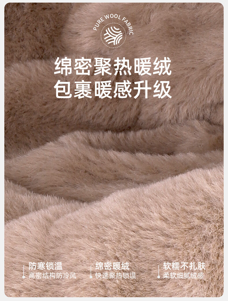 CAMEL Warm Lei Feng Hat, Autumn And Winter Windproof Ear Protection, Men's And Women's Pilot Cotton Cap, A1W3E3103, Khaki 2