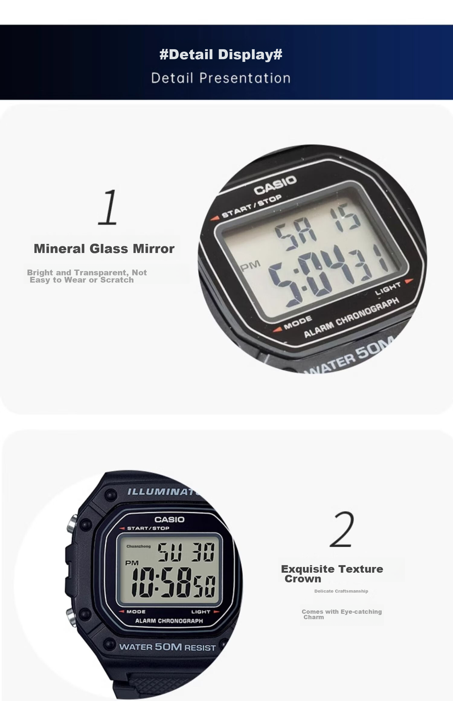 Casio Watch, Men's Retro Small Square Sports Waterproof Student Watch for Men And Women, F91W Series Watch W-218H 19