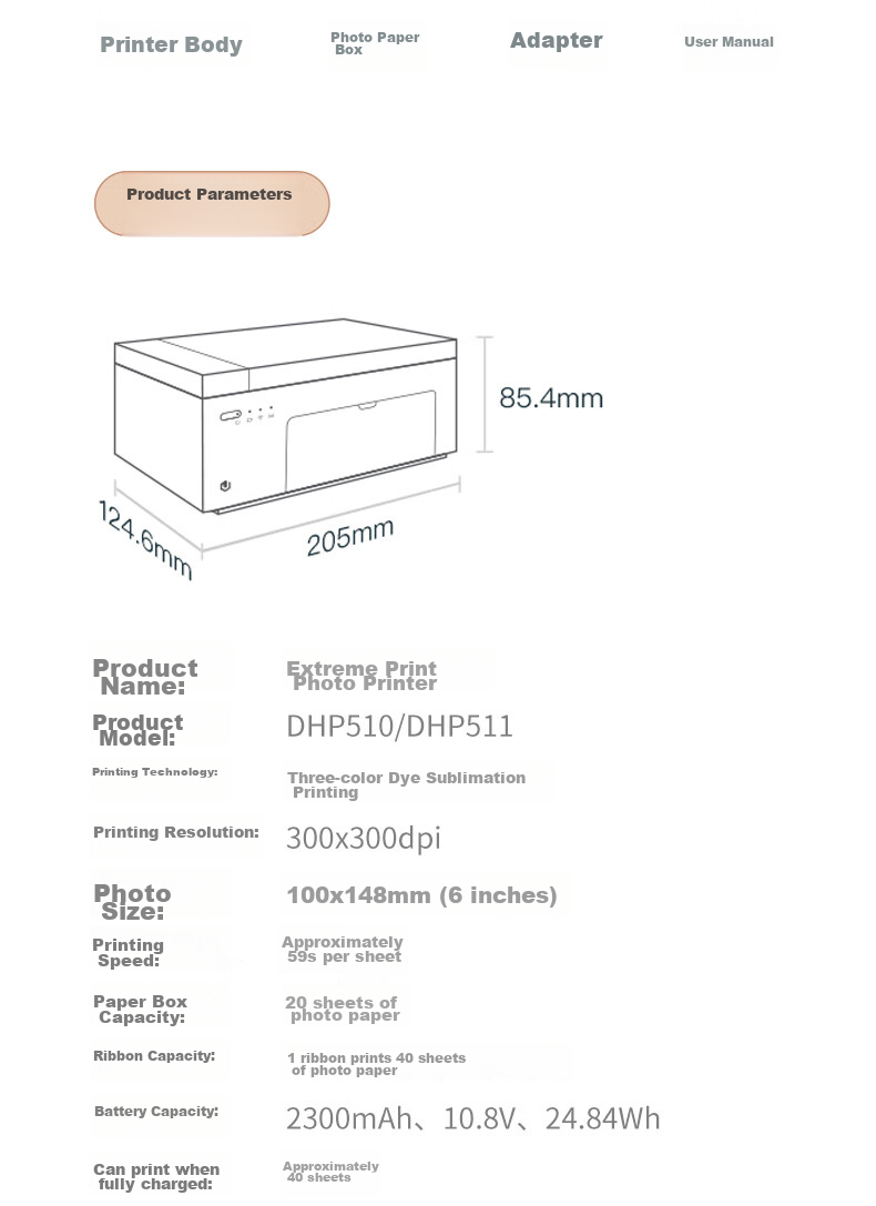 Jiyin N2 Wireless Home Photo Printer Color Printing Power Edition Automatic Laminating High Definition Supports 3-inch/6-inch Instant Photo Printer 19