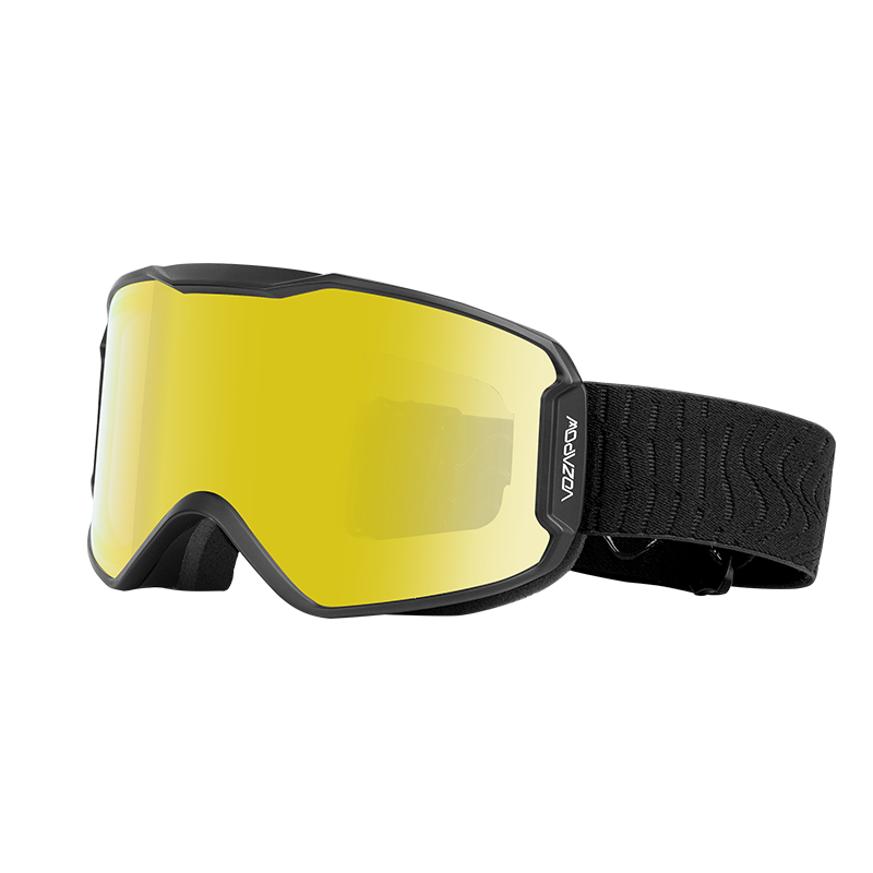 VOZAPOW Night Ski Goggles Double-Layer Anti-Fog Snowboard Protective Glasses for Snow Mountain Myopia Enhancement Night Use