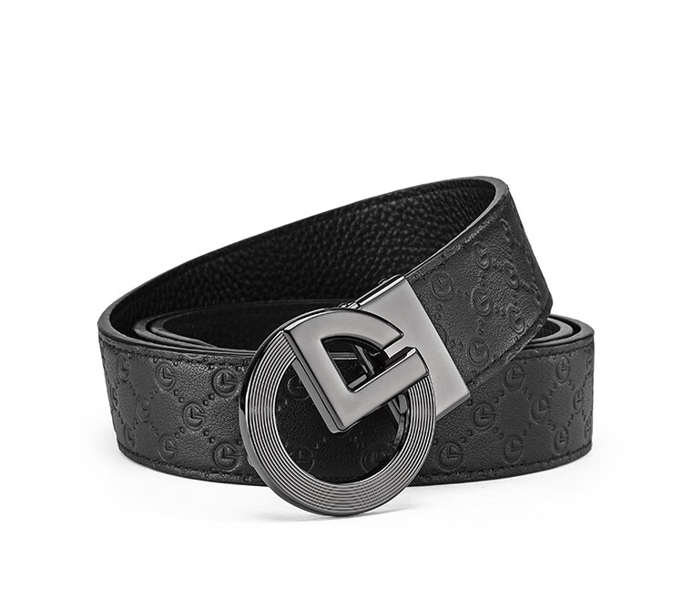 Goldlion Men's Buckle Leather Belt, Top-Grain Cowhide Smooth Buckle Waistband, Casual Trouser Belt Gift Box, Birthday Gift 1