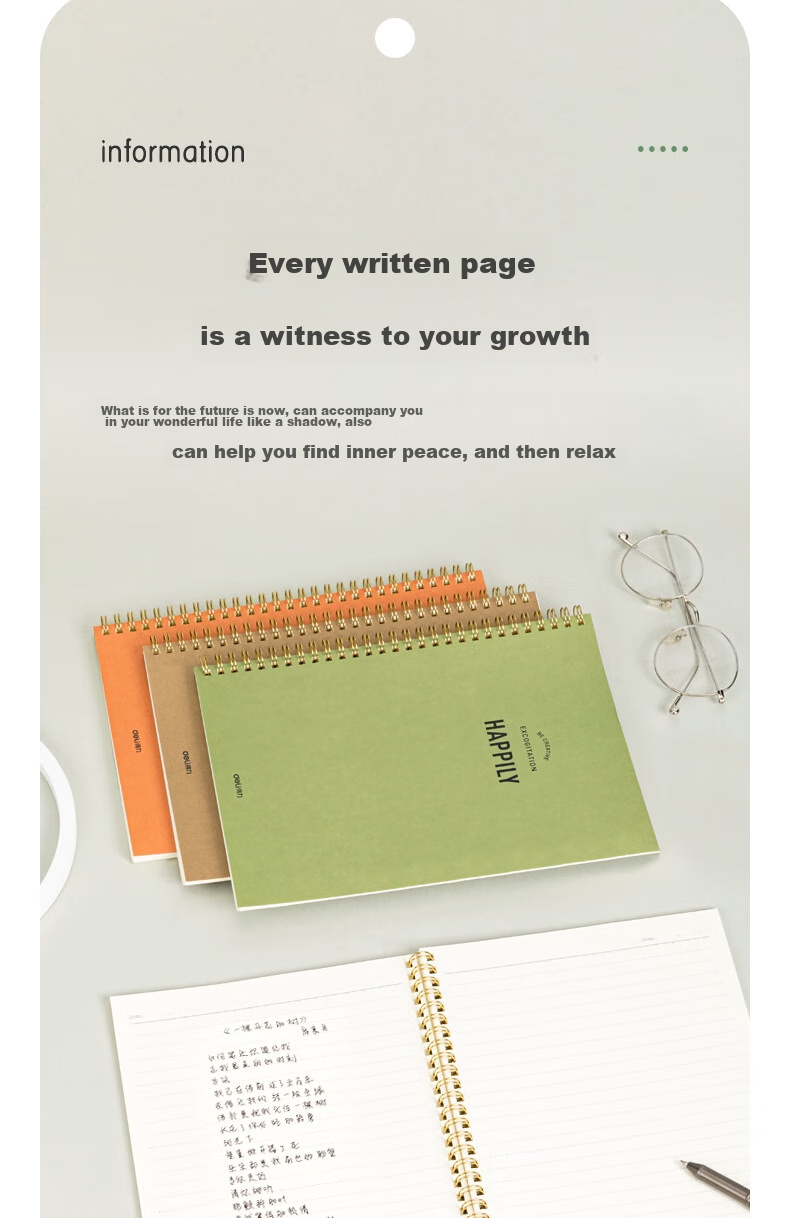 Deli 4-Pack/B5/240 Sheets Total Simple Retro Series Notebooks, Spiral-Bound Notebooks, Journal, Error Correction Book, Student Exam Preparation LB560 5