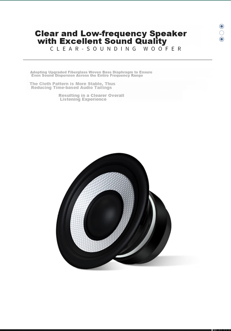 Midiplus MI3 II White Active Monitor Speaker, 3-Inch Computer Home Multimedia HIFI Desktop Professional Bluetooth Speaker 3