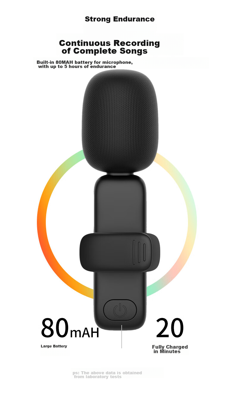 Masentek AP003 Wireless Lavalier Microphone, Douyin Live Streaming Online Class Microphone Recorder, Compatible with Apple Android Type-C Phones Computers 3.5mm Cameras 16