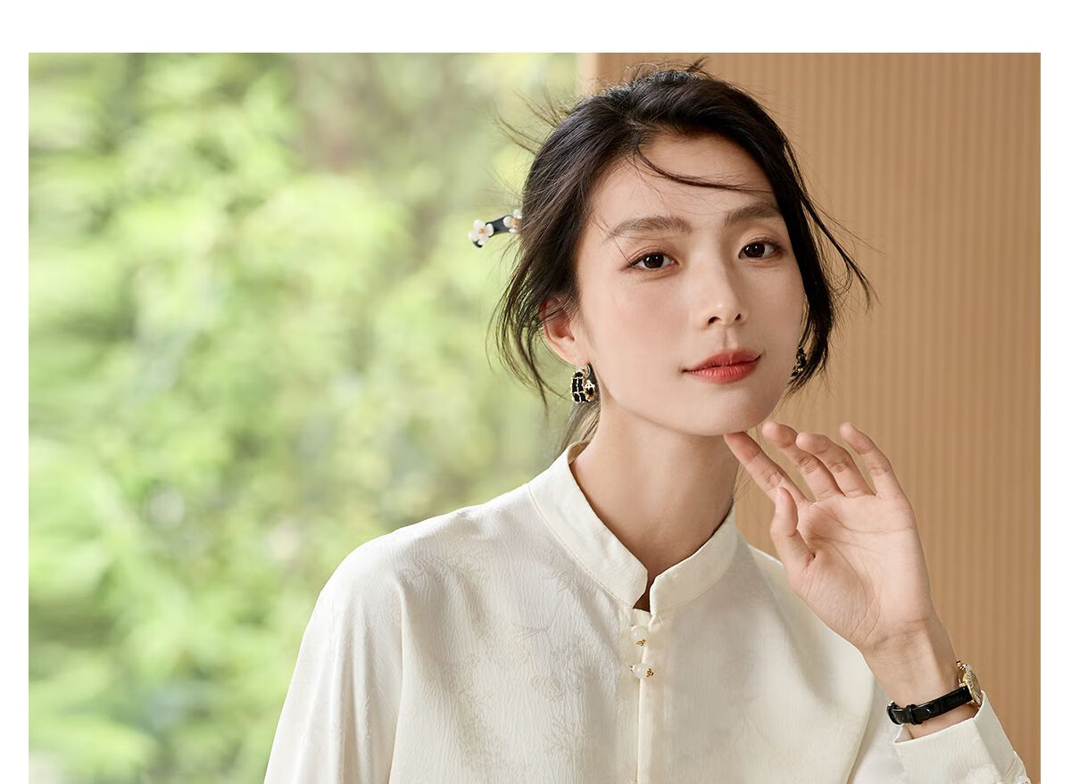 Chushen Spring And Autumn New Chinese-Style Long-Sleeve Shirt for Women, Suitable for New Year's Party Outfit, Oriental Minimalist Luxury Style Blouse Top S143C2003 17