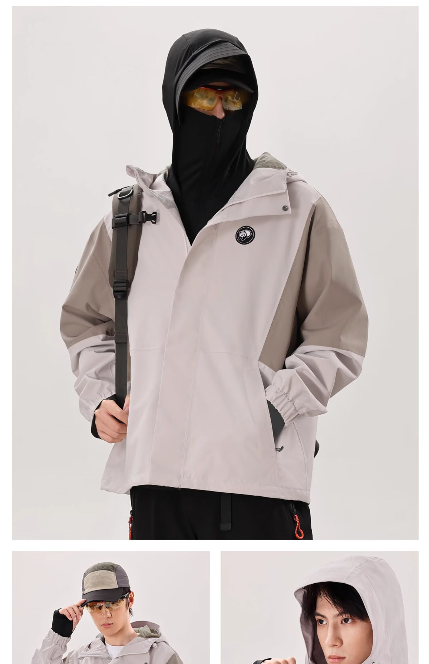 CAMEL Panda Series Triple-Protection Windbreaker Hard Shell Jacket Outdoor Mountaineering Coat AA12235456 50
