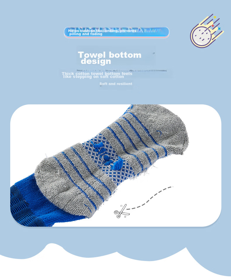 VICLeO Children's Soccer Socks, Over-Knee High Tube, Youth Terry Bottom Non-Slip Professional Training Long Socks V621362 Blue 5