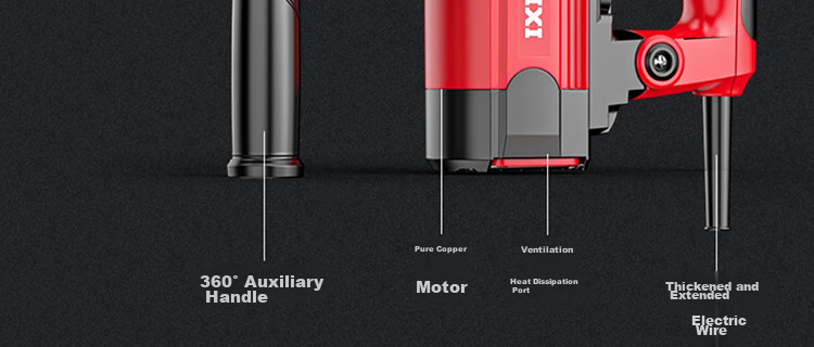 DELIXI Electric Hammer, Chisel And Drill, High-Power Three-In Impact Drill, Concrete, Home Use, Multi-Functional Electric Tool, Plug-In Electric Hammer 28