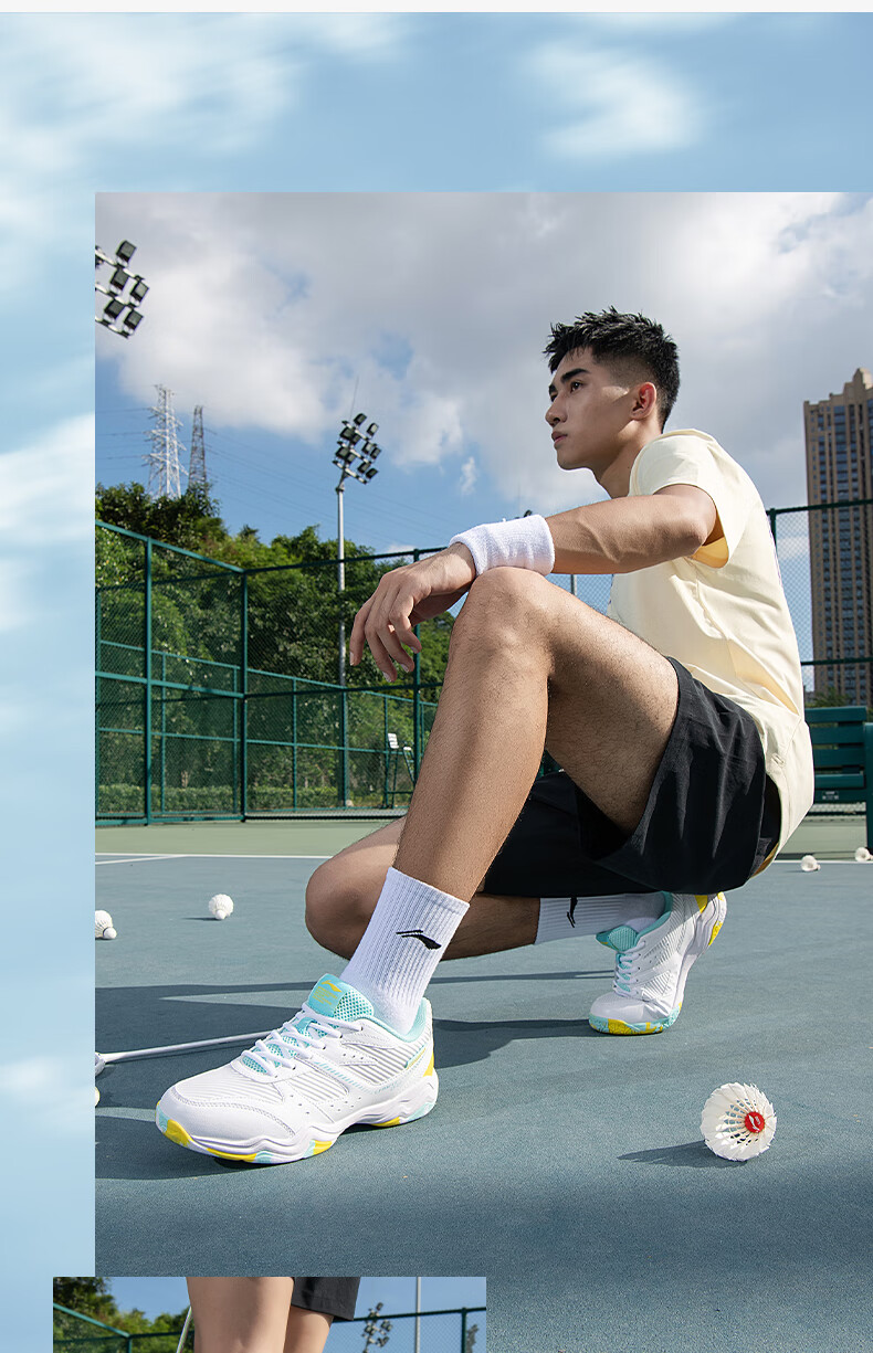 Li-Ning Badminton Shoes, Unisex Longfeng Professional Competition Training Shoes, Sports Shoes, Non-Slip, Wear-Resistant, Breathable And Comfortable, Size 38 5