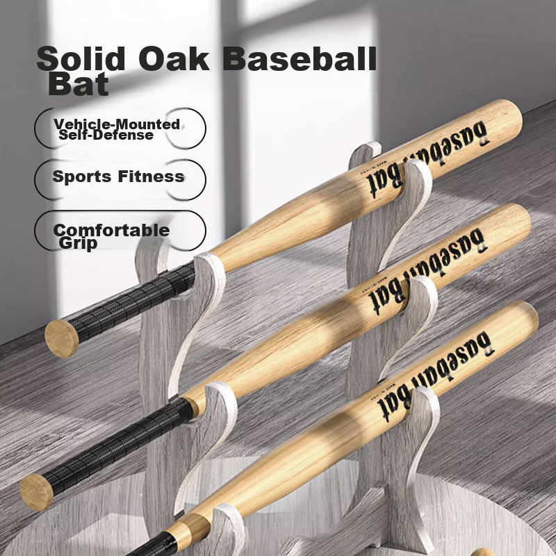 Duweike Baseball Bat, Extra Hard, Car-Mounted Self-Defense, Thick Solid Oak, Youth Competition Training Stick, 74cm