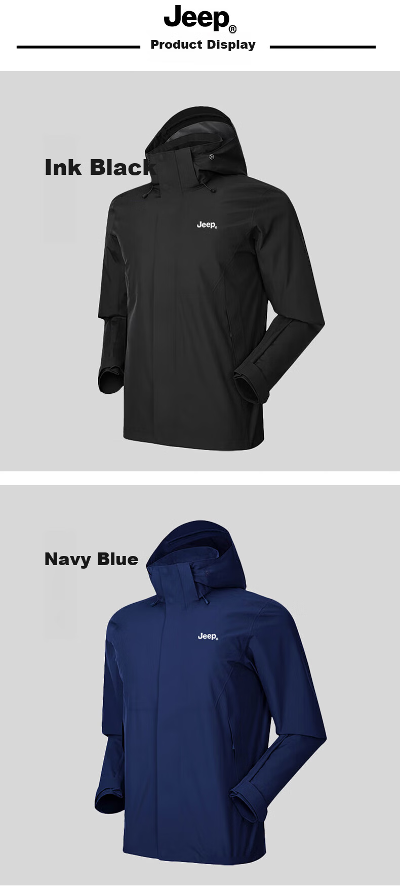 JEEP Outdoor Windproof And Water-Resistant Jacket for Men And Women, Single-Layer Windbreaker, Heliwind Style Mountaineering Coat 11