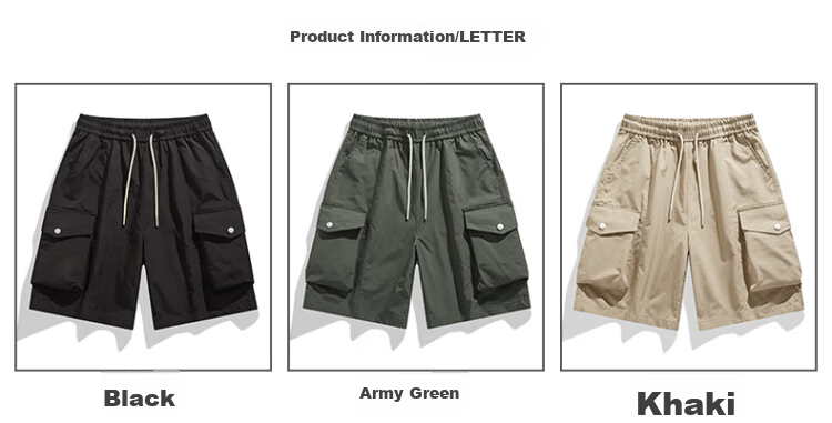 I'M DAVID Men's Large Size Cargo Shorts, Ice Silk Water-Repellent Quick-Dry Outdoor Shorts for Summer, Army Green, 6XL 3