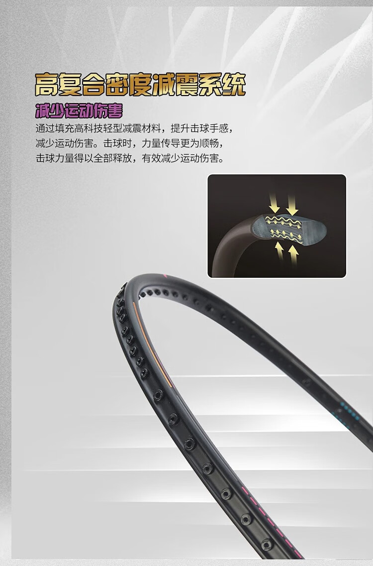 Li-Ning Badminton Racket, Chen Long's Signature Model, Full Carbon Single Racket, Thunder 80 Professional Competition-Level Racket, 4U Unstrung Racket 5