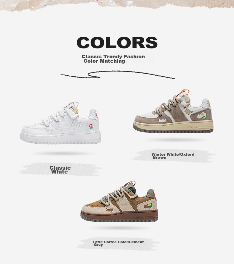 Kappa Official Student Sports Shoes for Women, Small Platform Sneakers, Breathable Versatile White Shoes for Autumn, Cool Gray, Size 40 5